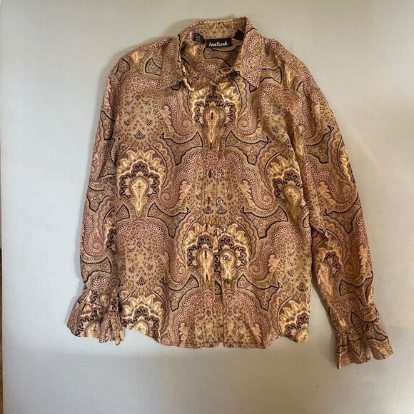 Vintage 100% Silk Long Sleeve Lightweight Top – Elegant & Classic - Picture 1 of 6